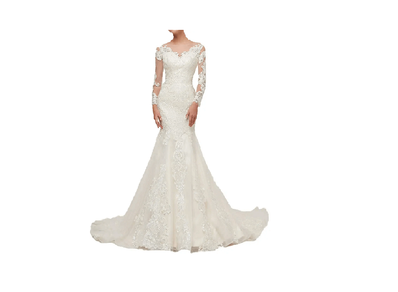 Wholesale Long Train Short Sleeve Lace Mermaid Wedding Dress - China Short  Sleeve Wedding Dress and Lace Wedding Dress price