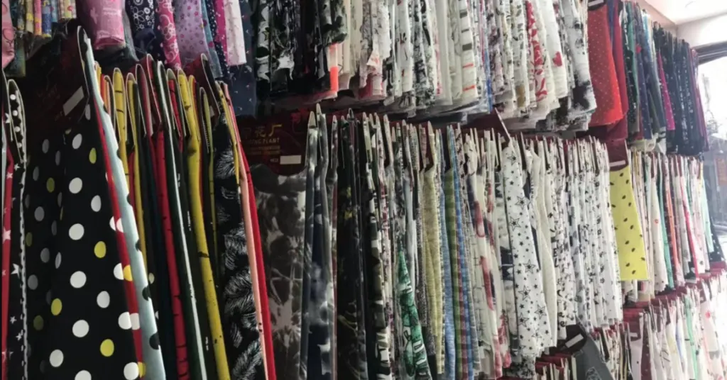Selection of fabric colours and textures from the original article